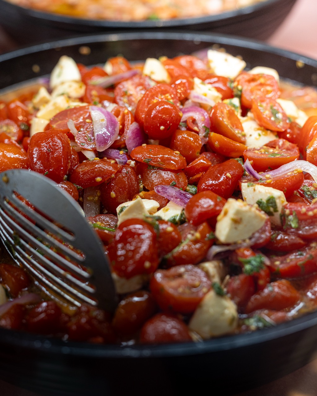 A fresh bruschetta platter.